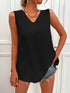 V-Neck Tunic Tank with Curved Hem for Effortless Style and Comfort