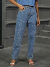 Pearl Straight Jeans with Pockets and Detail