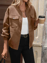 Zip Up Dropped Shoulder Jacket for Effortless Style and Ultimate Comfort