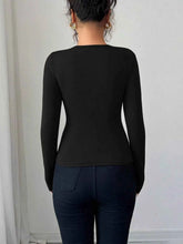 Twist Front Long Sleeve T-Shirt with Ring Detail