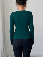 Twist Front Long Sleeve T-Shirt with Ring Detail