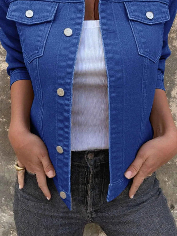 Button Front Denim Jacket for Effortless Style and Comfort