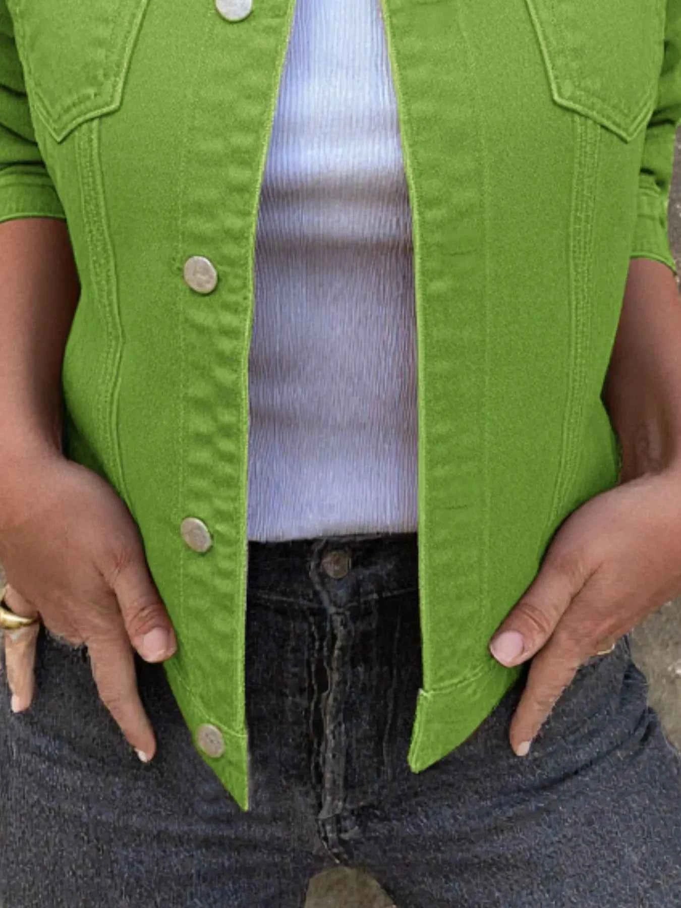 Button Front Denim Jacket for Effortless Style and Comfort