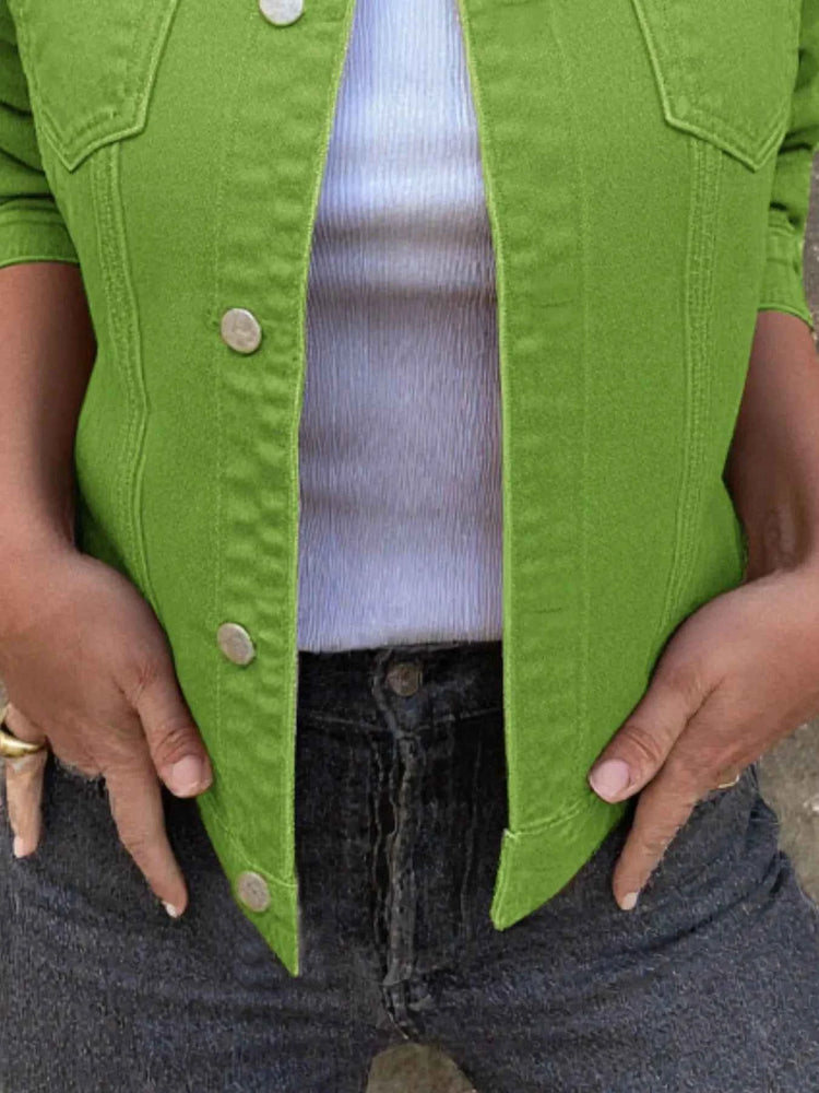 Button Front Denim Jacket for Effortless Style and Comfort