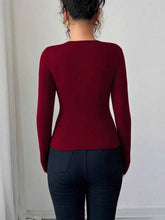 Twist Front Long Sleeve T-Shirt with Ring Detail