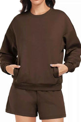 Round Neck Sweatshirt and Shorts Set for Ultimate Comfort and Style