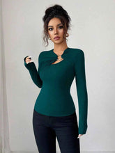 Twist Front Long Sleeve T-Shirt with Ring Detail