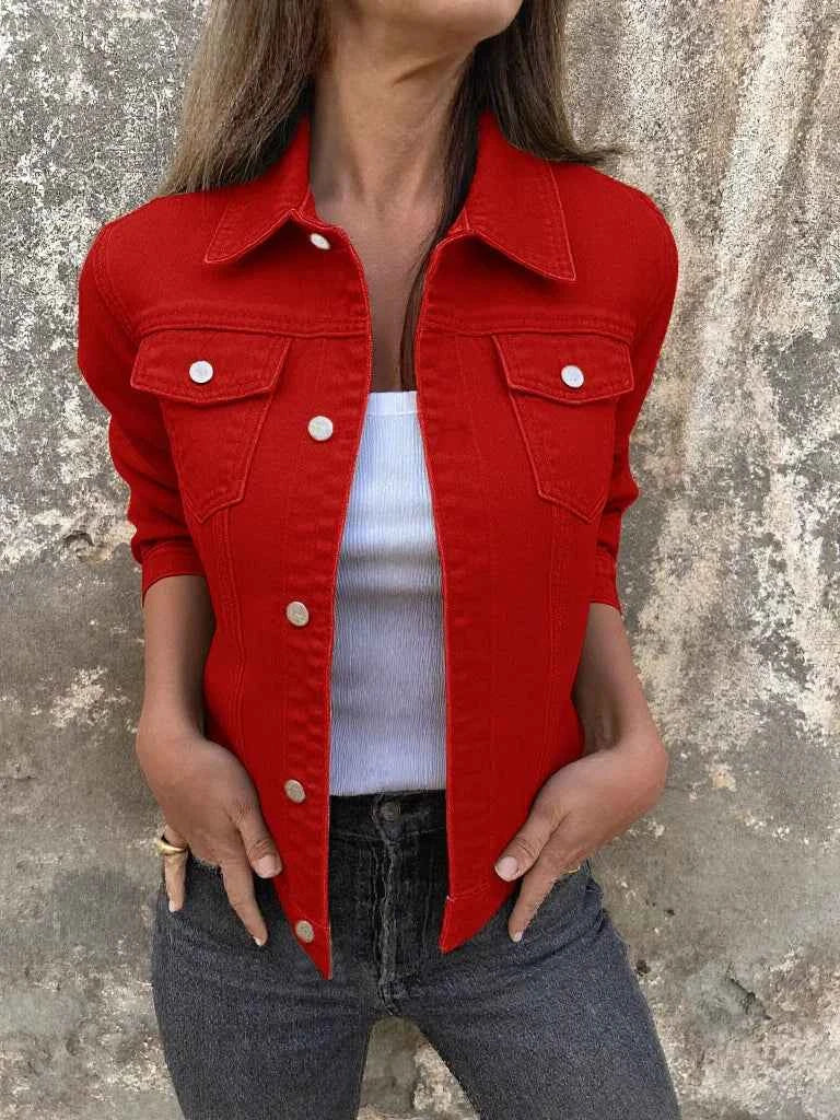 Button Front Denim Jacket for Effortless Style and Comfort