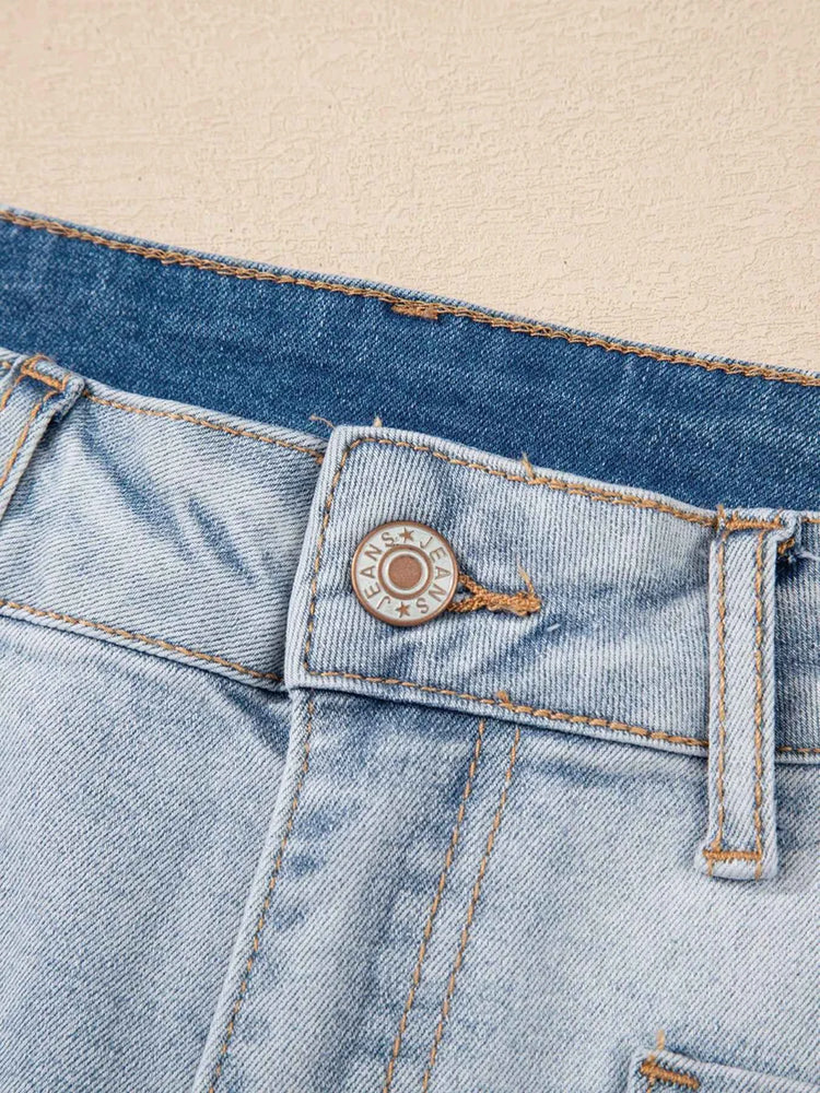 Wash High Rise Denim Shorts