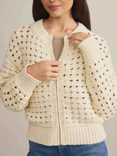 Openwork Zip-Up Cardigan for Stylish Comfort and Versatility