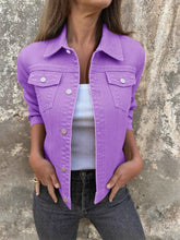 Button Front Denim Jacket for Effortless Style and Comfort