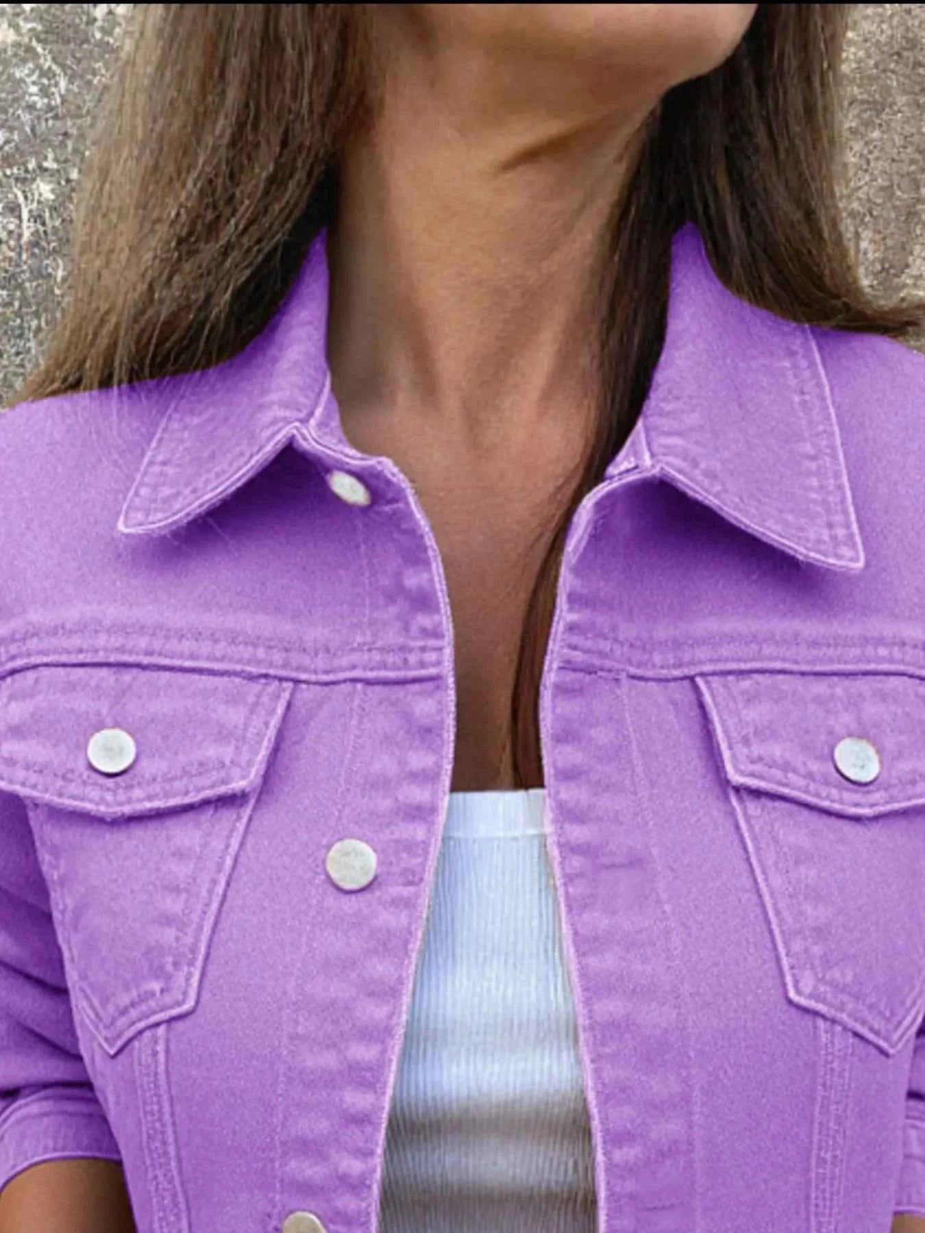 Button Front Denim Jacket for Effortless Style and Comfort