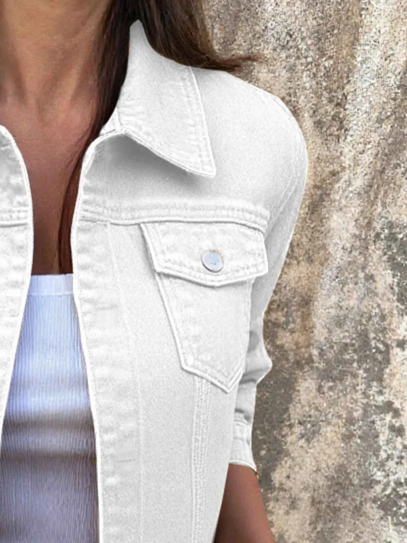 Button Front Denim Jacket for Effortless Style and Comfort
