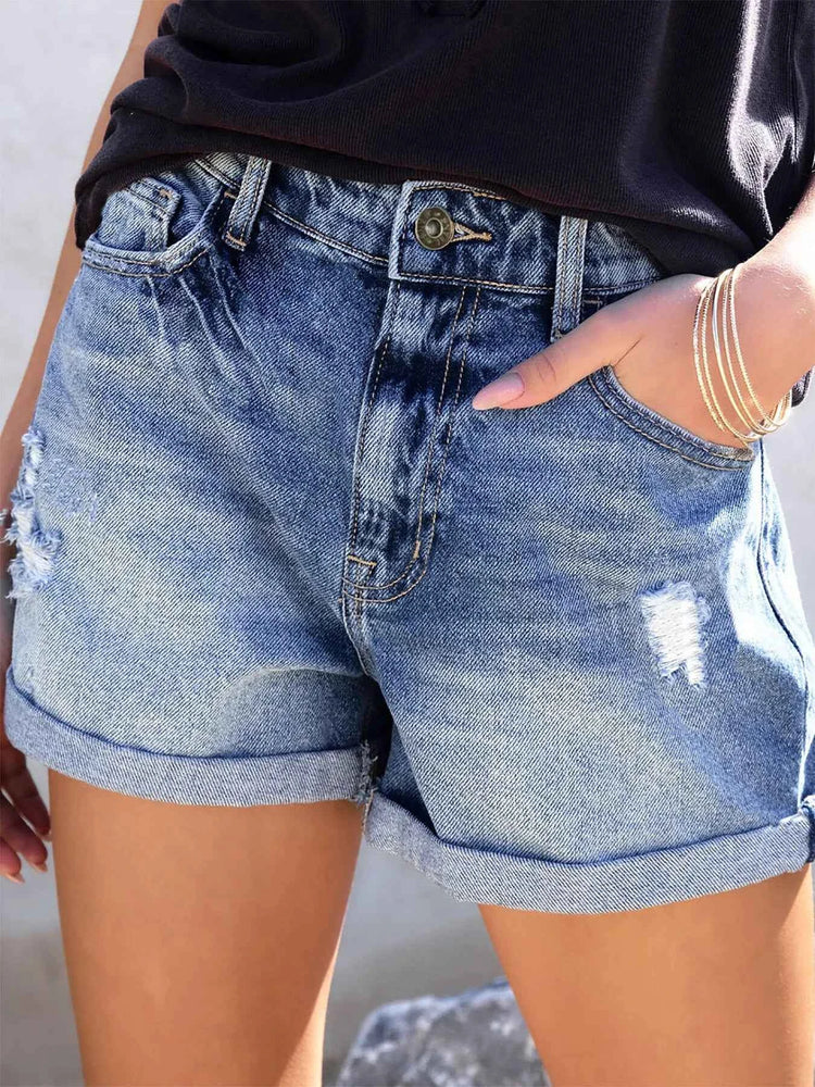 Distressed Denim Shorts for Trendy Summer Style