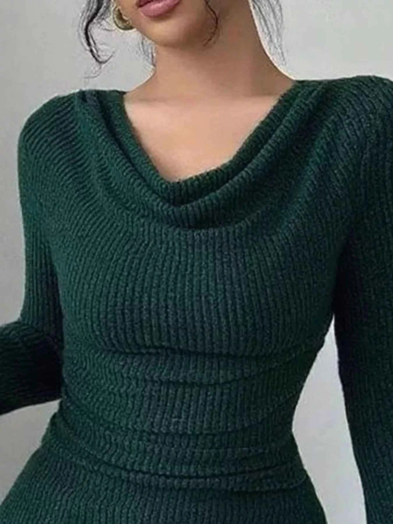 Cowl Neck Flare Sleeve Top for Trendy Comfort and Style