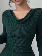 Cowl Neck Flare Sleeve Top for Trendy Comfort and Style