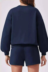 Round Neck Sweatshirt and Shorts Set for Ultimate Comfort and Style