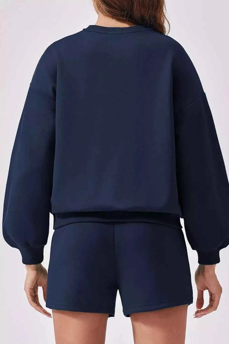 Round Neck Sweatshirt and Shorts Set for Ultimate Comfort and Style