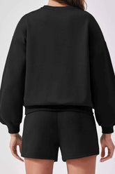 Round Neck Sweatshirt and Shorts Set for Ultimate Comfort and Style
