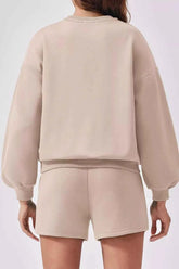 Round Neck Sweatshirt and Shorts Set for Ultimate Comfort and Style