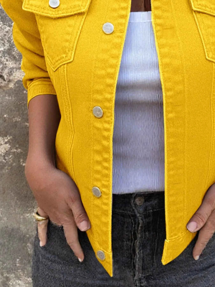 Button Front Denim Jacket for Effortless Style and Comfort
